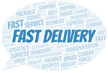 Fast Delivery word cloud. Wordcloud made with text only.