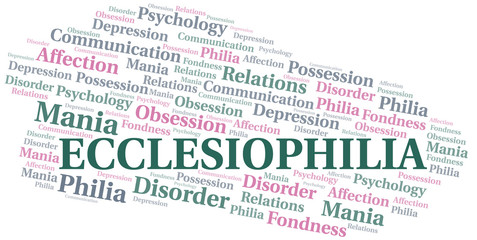 Ecclesiophilia word cloud. Type of Philia.