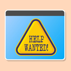 Obraz premium Word writing text Help Wanted. Business photo showcasing Employee needed Worker Recruitment Headhunting