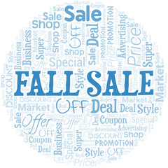 Fototapeta premium Fall Sale Word Cloud. Wordcloud Made With Text.