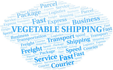 Vegetable Shipping word cloud. Wordcloud made with text only.