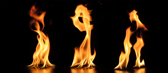 Fantastic flames on dark background