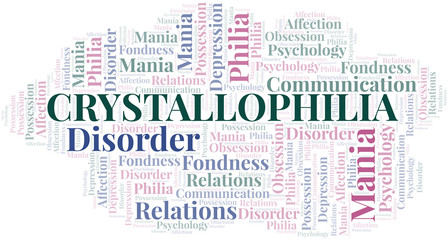 Crystallophilia word cloud. Type of Philia.