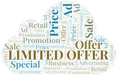 Limited Offer word cloud. Wordcloud made with text only.