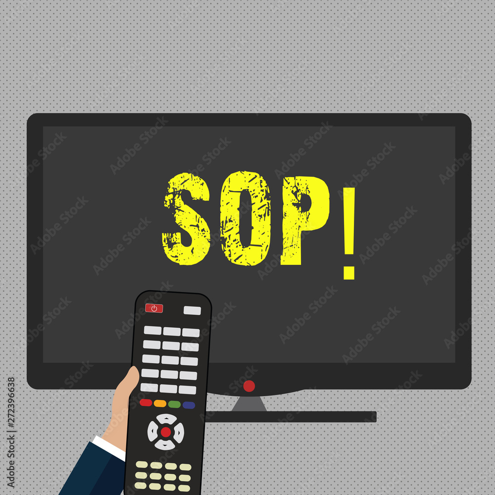 Poster writing note showing sop. business concept for standard operating procedure rules instructions