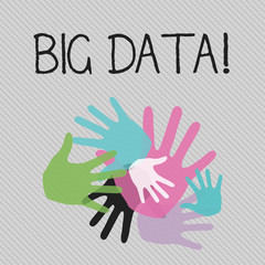Obraz premium Conceptual hand writing showing Big Data. Concept meaning Large amount of information that needs to be analyzed by computers