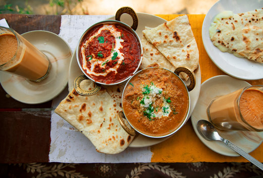 Delicious Indian food shahi paneer and butter masala paneer 