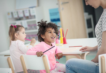 Obraz premium Teacher is an important person in her life.