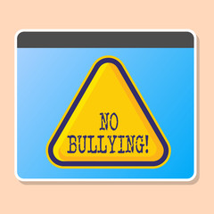 Obraz premium Word writing text No Bullying. Business photo showcasing Forbidden Abuse Harassment Aggression Assault