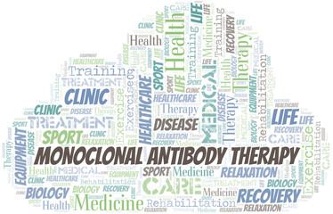 Monoclonal Antibody Therapy word cloud. Wordcloud made with text only.