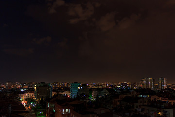 Night sky over the city - Antalya, Turkey, 06.08.2019