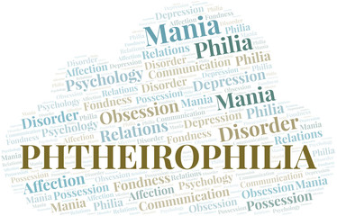 Phtheirophilia word cloud. Type of Philia.