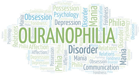 Ouranophilia word cloud. Type of Philia.