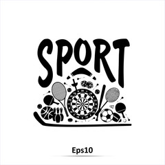 Sports Equipment, Flat Objects Set, Icons, Recreation and Leisure