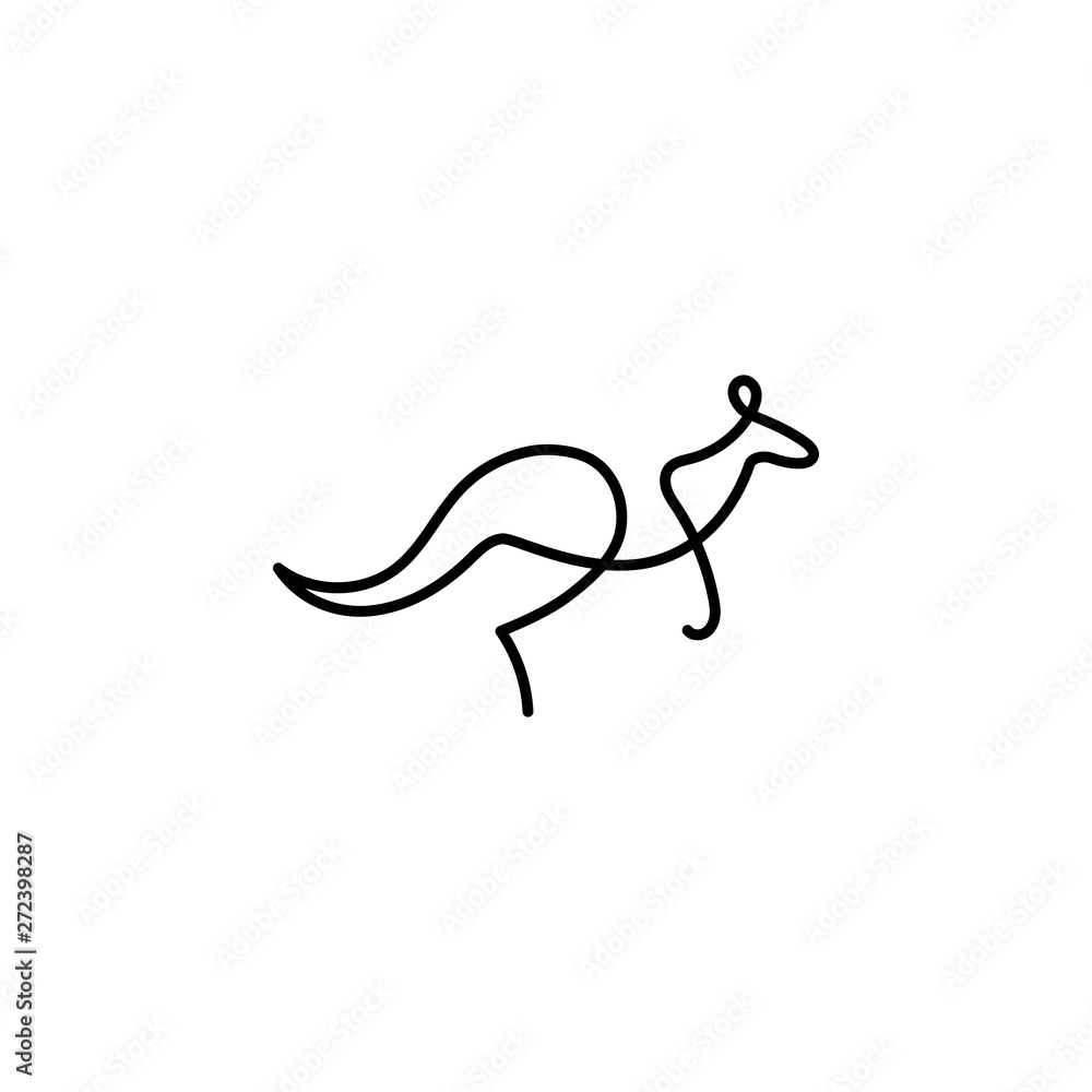 Poster kangaroo one line icon. element of animal icon. thin line icon for website design and development, a