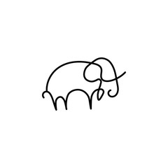 Elephant one line icon. Element of animal icon. Thin line icon for website design and development, app development. Premium icon