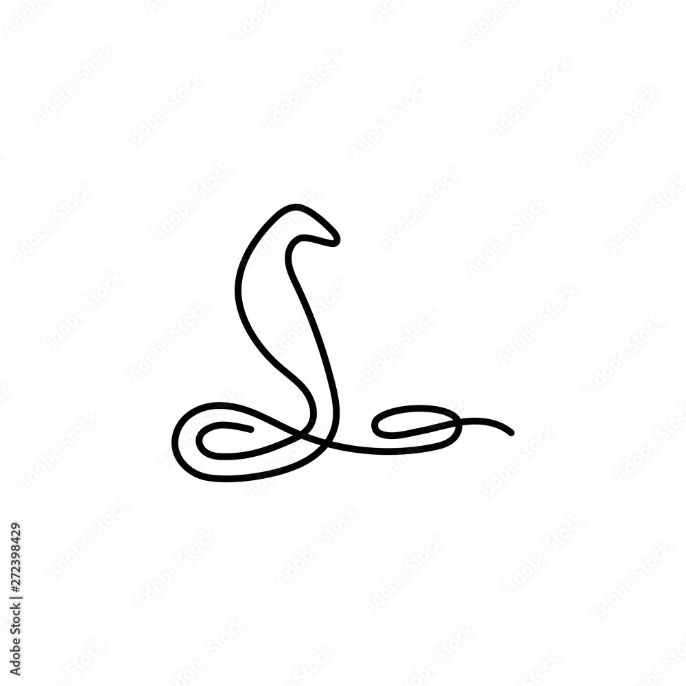 Aufkleber cobra snake one line icon. element of animal icon. thin line icon for website design and development
