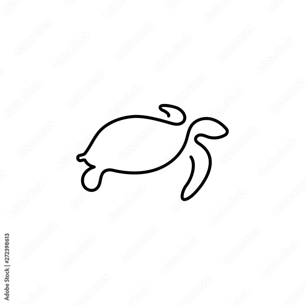 Poster turtle one line icon. element of animal icon. thin line icon for website design and development, app