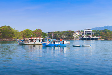 Fototapeta na wymiar Small boats. Kota Kinabalu, Malaysia
