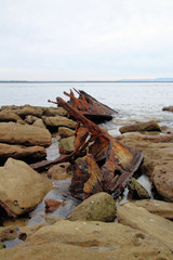 Fototapeta premium Wreck of the SS Merimbula on the Beecroft Peninsula Australia 