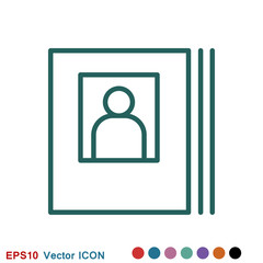 Photo album vector icon on white background.