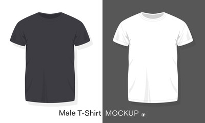 stock vector Men's t-shirt design template vector flat style
