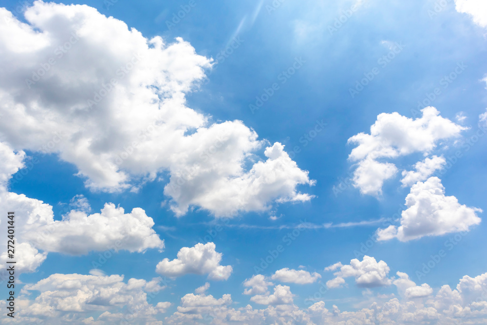 Wall mural beautiful blue sky with cloudy background and texture.