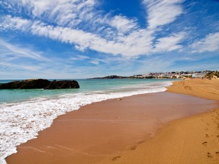 Paradise beach in Albufeira city in Portugal with wonderful nature, dunes and beach