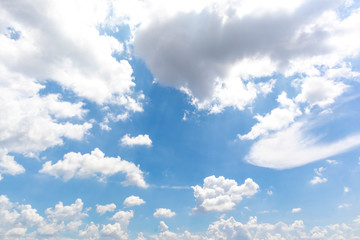 Beautiful blue sky with cloudy background and texture.