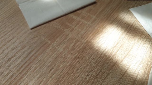Disposable paper handkerchiefs in the close-up