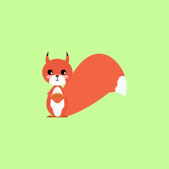 Squirrel, cartoon, illustration, animal color icon