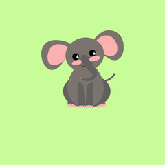 Elephant, cartoon, illustration, animal color icon