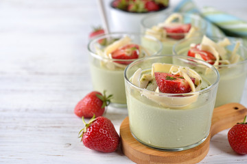 Green tea matcha panna cotta