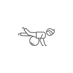 Exercise, physiotherapy, ball icon. Element of physiotherapy icon. Thin line icon for website design and development, app development. Premium icon