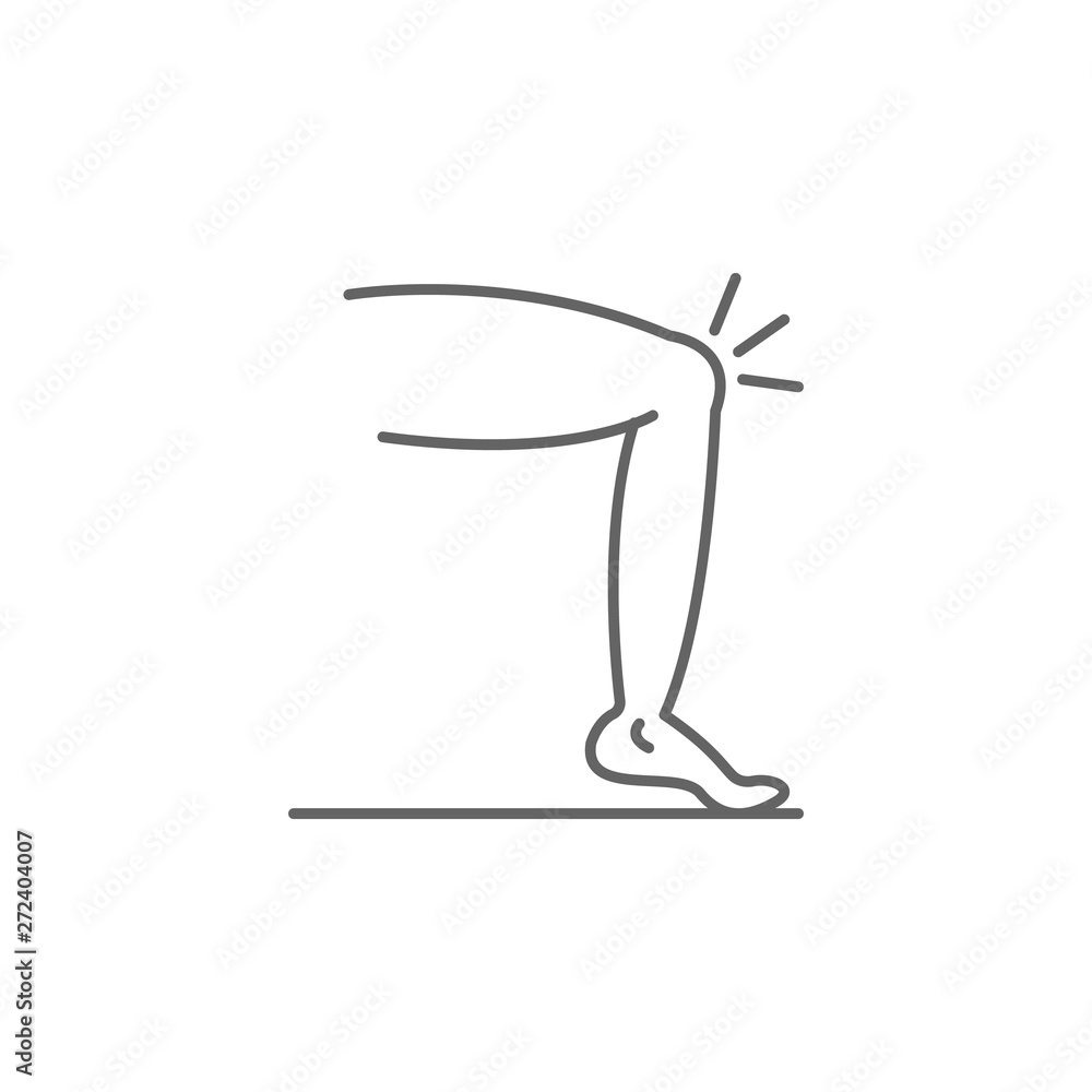 Poster knee, physiotherapy icon. element of physiotherapy icon. thin line icon for website design and devel