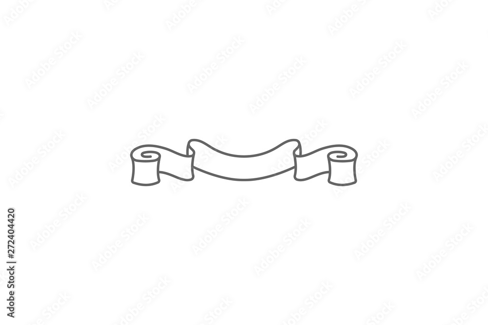 Poster ribbon for text illustration. element of ribbon icon. thin line icon for website design and developm