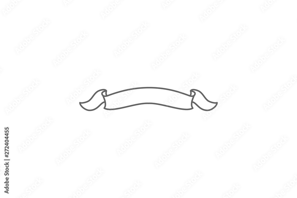 Poster scroll, ribbon illustration. element of ribbon icon. thin line icon for website design and developme