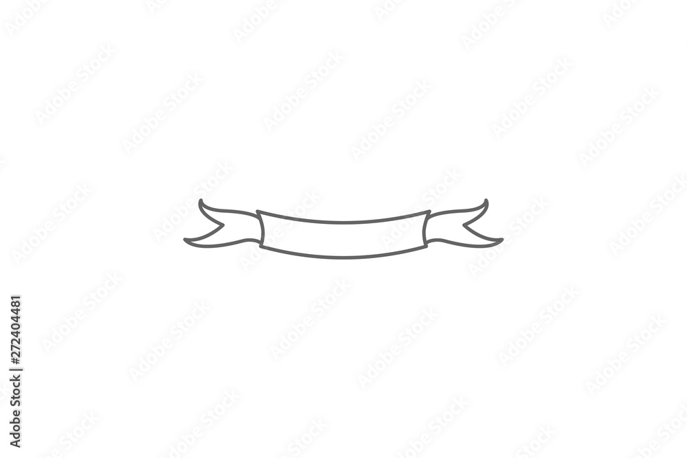 Poster ribbon for text illustration. element of ribbon icon. thin line icon for website design and developm