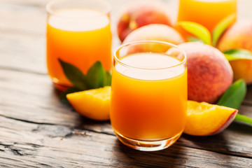 Fresh natural peach juice