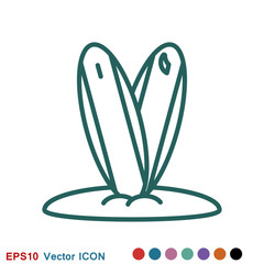 Beach icon vector of vacation and tourism, summer symbol