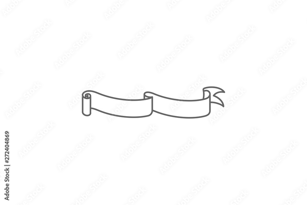 Poster scroll, ribbon illustration. element of ribbon icon. thin line icon for website design and developme