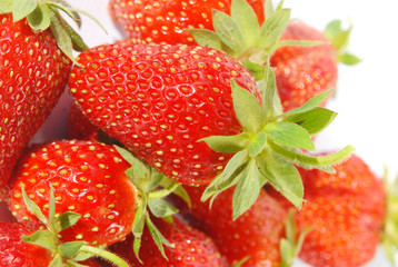 Red berry strawberries on a white background