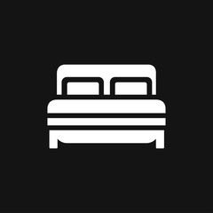 Bed icon vector, flat symbol on background.