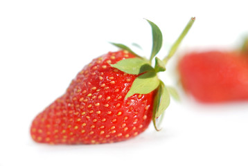 Red berry strawberries on a white background