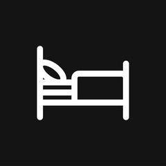 Bed icon vector, flat symbol on background.