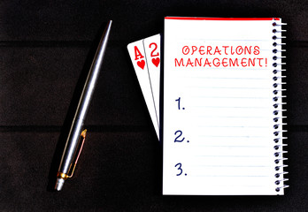 Conceptual hand writing showing Operations Management. Concept meaning ensure Inputs to Output the...
