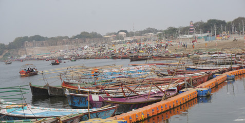 boats on Ganga Ghaat Prayagraj up India-01