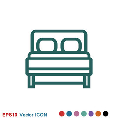 Bed icon vector, flat symbol on background.