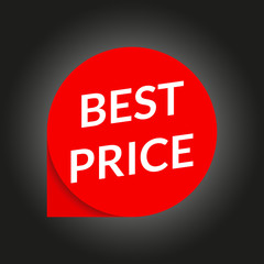 Best price label or tag. Circle promotion badge for sale or discount. Vector illustration.