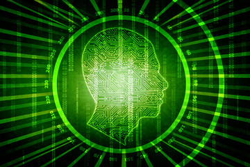 digital Artificial mind concept